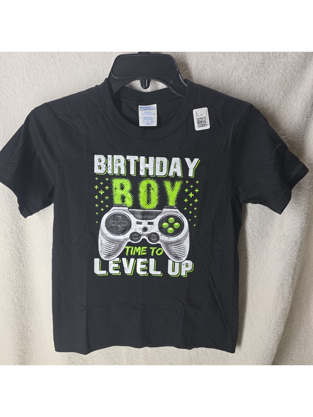 Port and Company Boys Birthday T Shirt Black Game Controller Small Youth 7-8